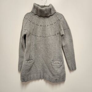 Sundance Turtleneck Women Sweater Size XL Long Sleeve Gray Thick Merino Wool